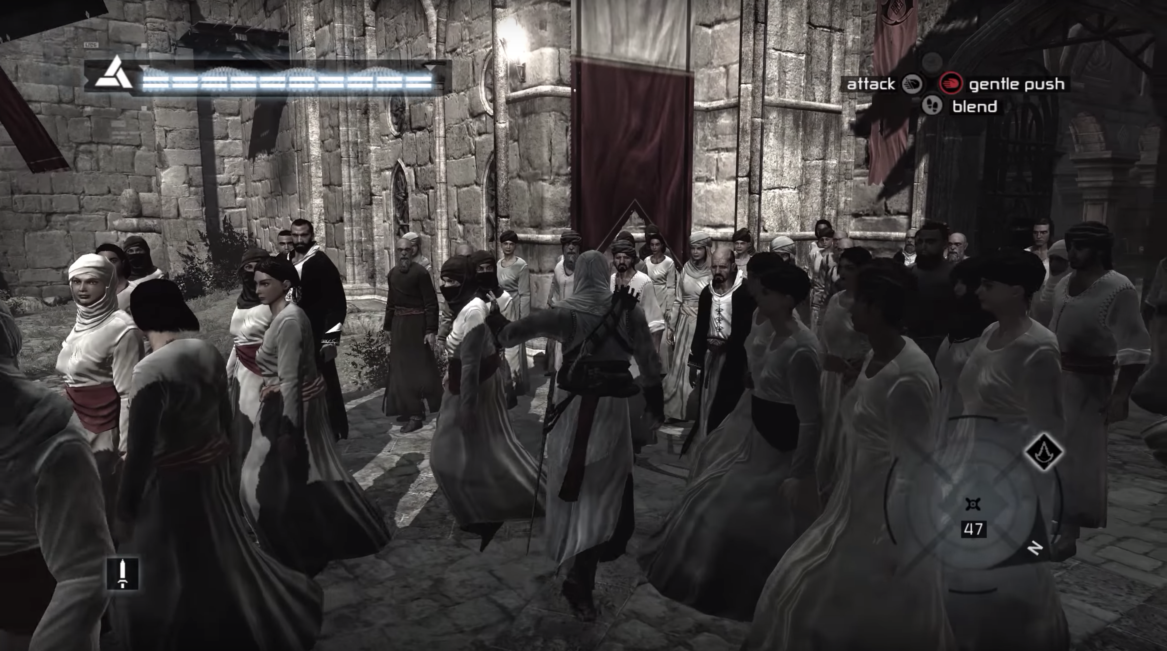 A screenshot of Assassin's Creed's crowdplay mechanic.